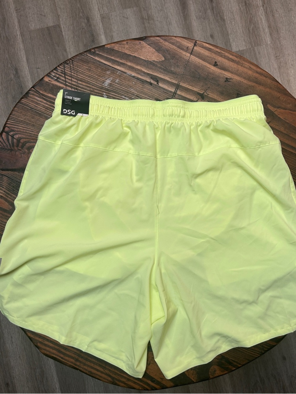 NWT DSG Men’s Neon Yellow Athletic Shorts with Reflective Trim